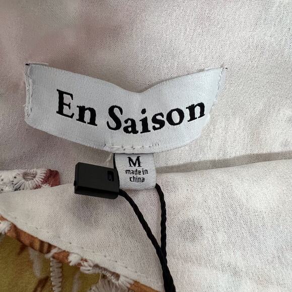 En Saison Presley Midi Dress Tiered Skirt Floral Embroidered M Ruffle Cottage - Picture 8 of 11